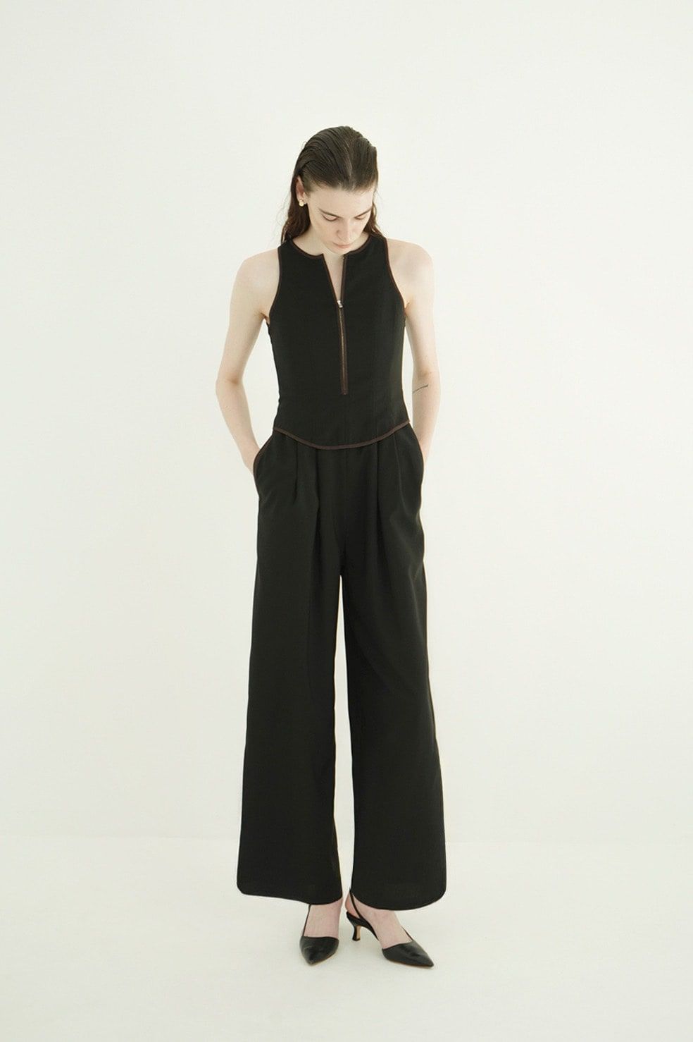 ビスチェレイヤードオールインワン -  BUSTIER LAYERED ALL IN ONE （BLACK）