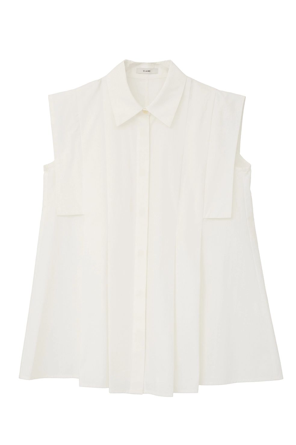 パネルプリーツ スクエアスリーブシャツ - PANELL PLEAT SQUARE SLEEVE SHIRTS (WHITE)