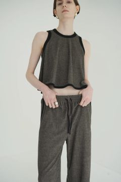 パイル フレアショートトップス - PILE FLARE TANK TOPS - BROWN