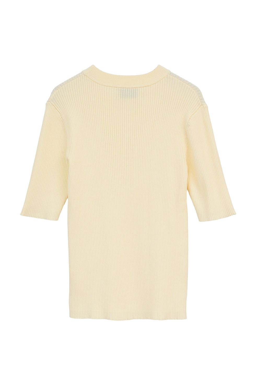 ハイネック 半袖リブニットトップス - H/N HALF SLEEVE RIB KNIT TOPS (YELLOW）