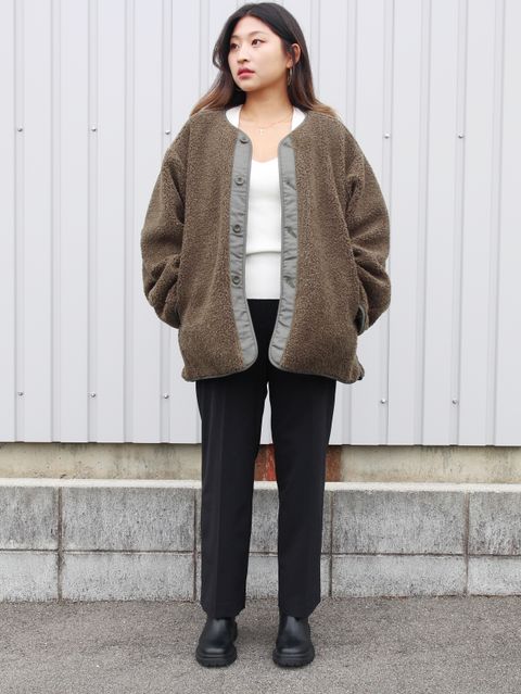 大人可愛いCLANEのボアブルゾンコーデ