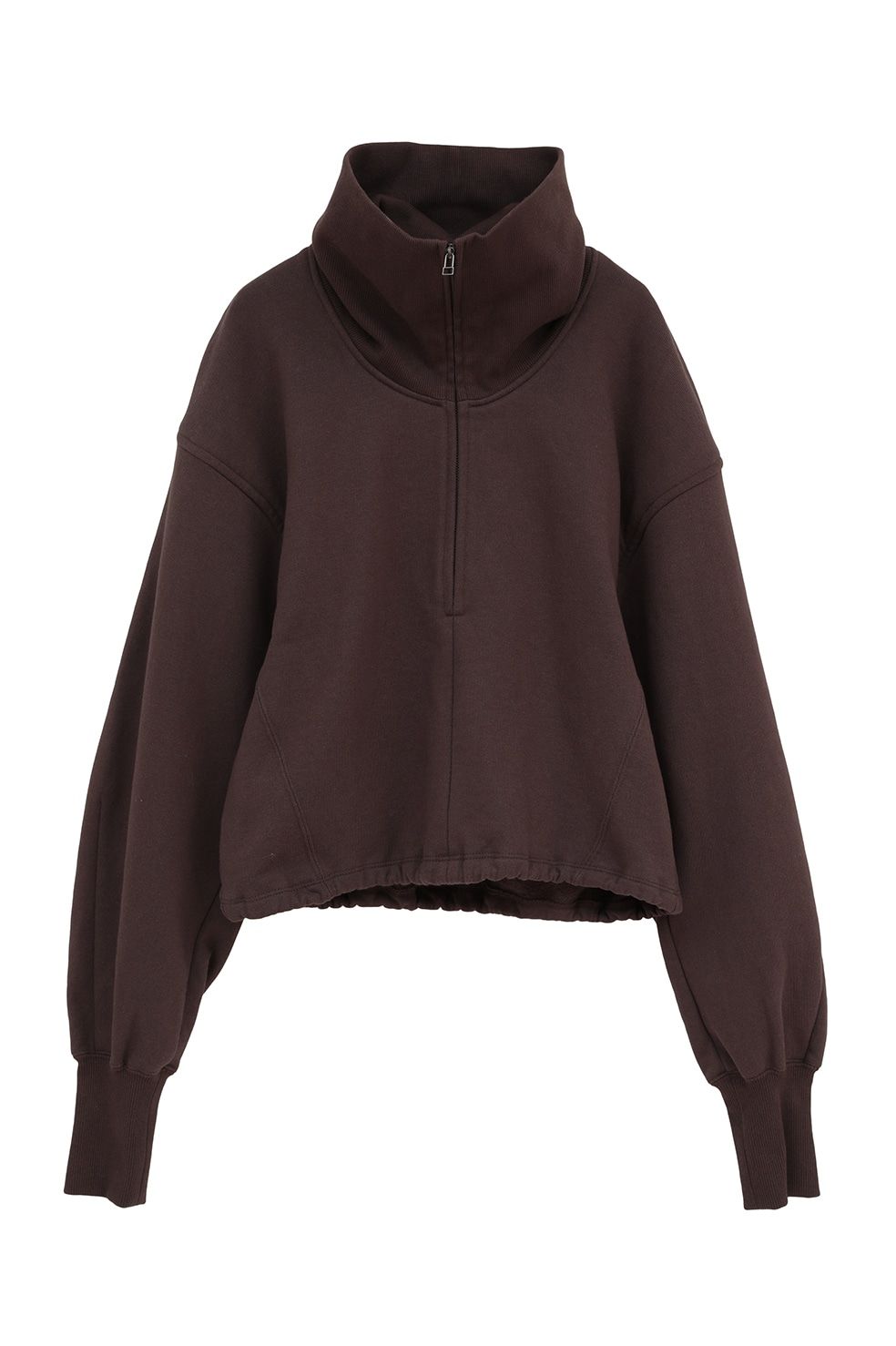 ハーフジップショートトップス｜ HALF ZIP SHORT TOPS (BROWN)