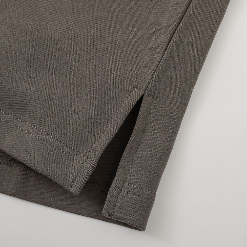 ロングスリーブ刺繍カットソー - LONG SLEEVE EMBROIDERY TEE - Deep Khaki