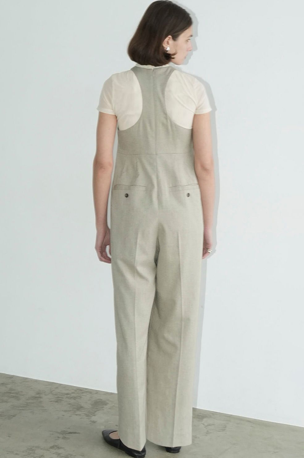キャミワンピース -  CORSET WAIST CAMISOLE ONEPIECE - BEIGE