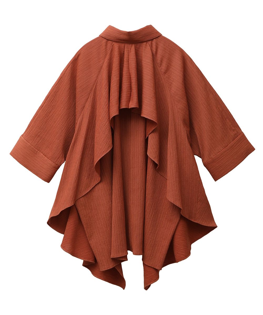 CLANE - COTTON CREPE BACK FRILL SHIRT - ORANGE | ADDICT WEB SHOP