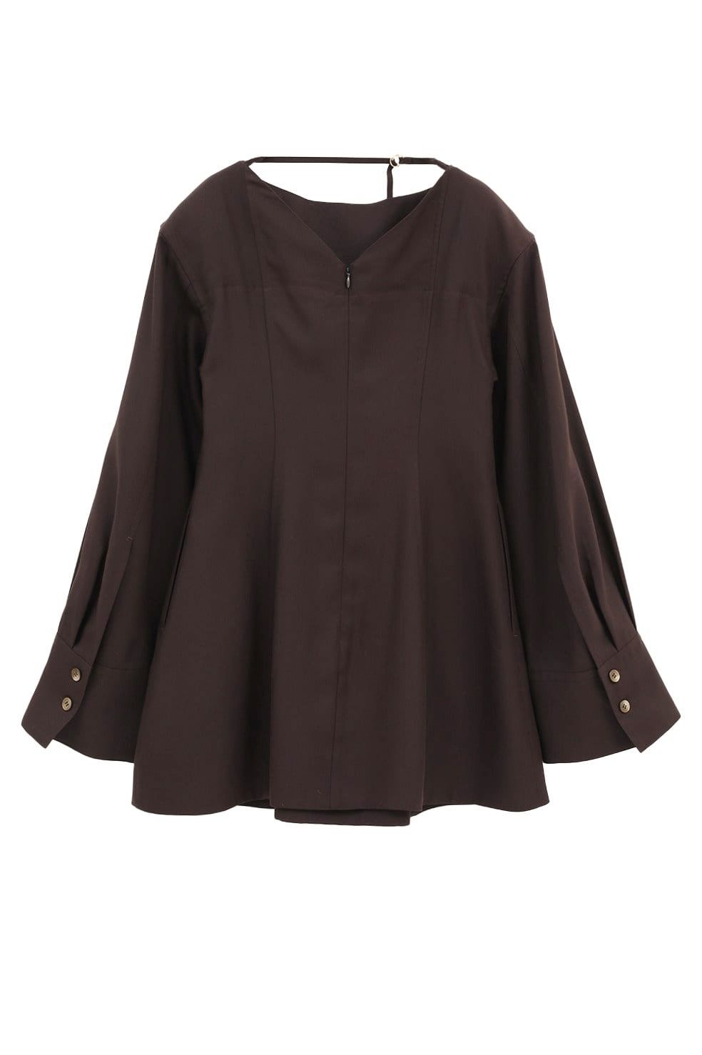 テンセルミニフレアワンピース - TENCEL MINI FLARE ONEPIECE (BROWN)