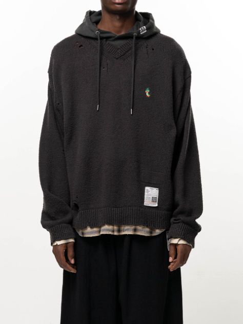 トリプルレイヤードフーディ - Triple Layered Hoodie (BLACK)