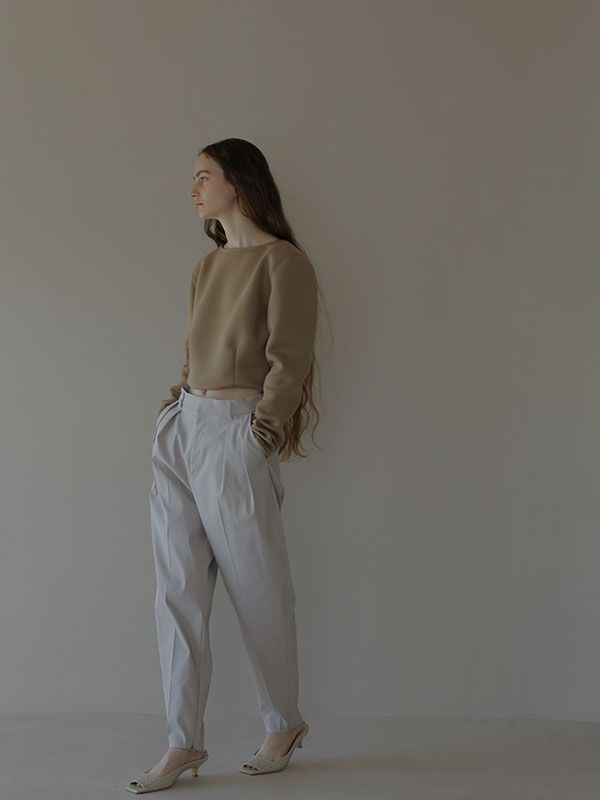 クロップドダンボールトップス - BEIGE
