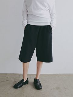 ダブルフェイスニットハーフパンツ(NAVY)
