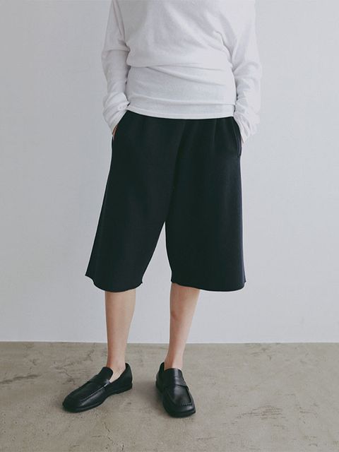 ダブルフェイスニットハーフパンツ(NAVY)