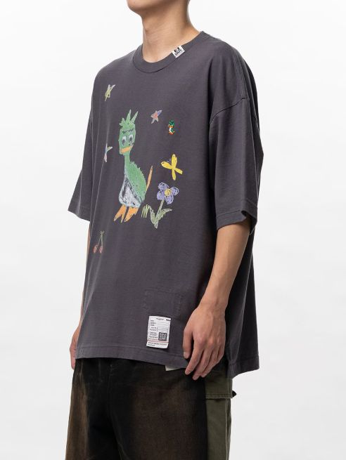 レオンキッズドゥードゥルプリントTシャツ -  Leon Kids Doodle Printed T-shirt （BLACK)