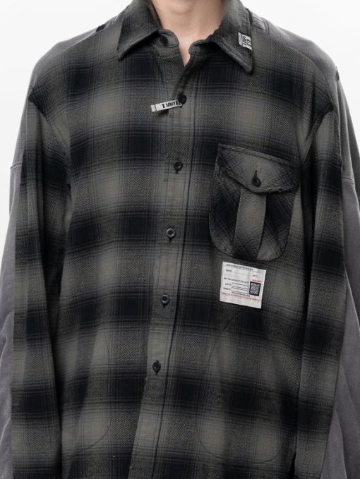 コンバインド スウェットシャツ - COMBINED SH×SWT (BLACK×GREY)