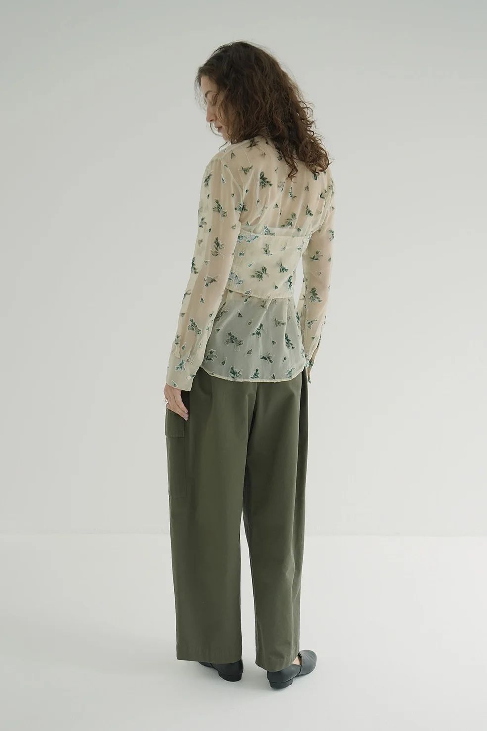 オパールプリント ビスチェ付きシャツ -  FLOWER OPAL BUSTIER SHIRTS IVORY