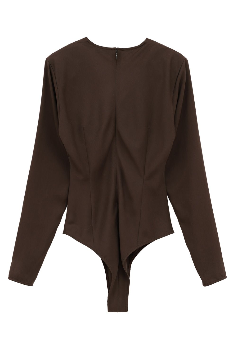 ブイネックボディスーツ - V NECK POWER SHOULDER BODYSUIT(BROWN)