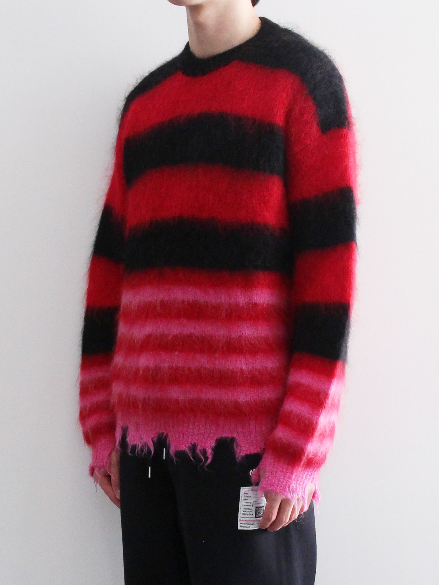 KIDILL - ボーダー モヘアニット - MOHAIR BORDER KNIT - BLACK × RED