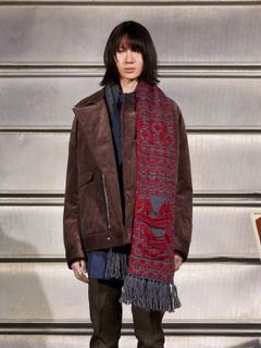 ボンバージャケット - FAUX FUR COLLAR BLOUSON - BROWN