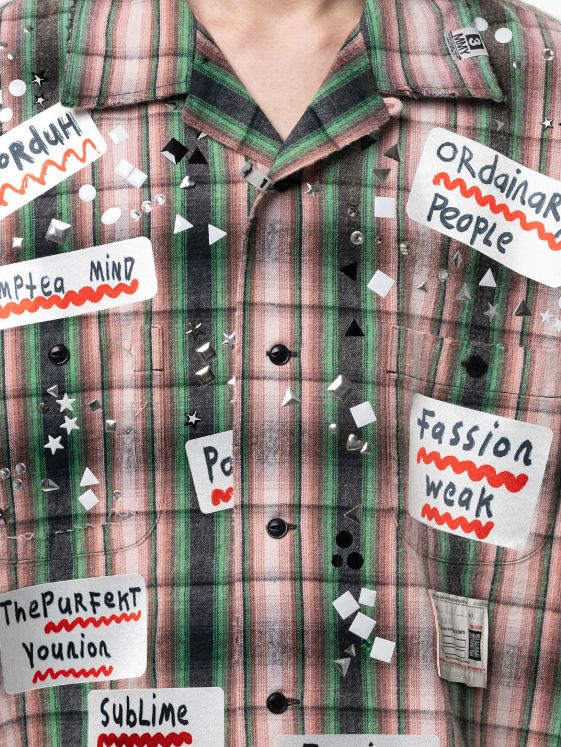 ヴィンテージライク 半袖 チェックシャツ - H/S CHECK SH w STK (PINK)