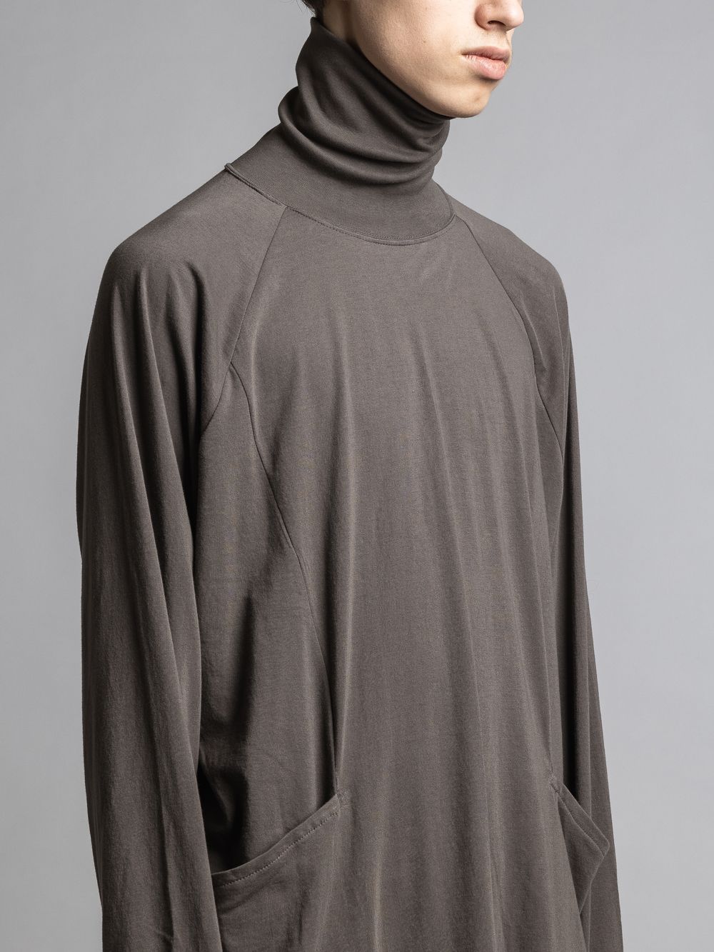 タートルネックカッソー - 40/- soft jersey Turtle necked T KHAKI
