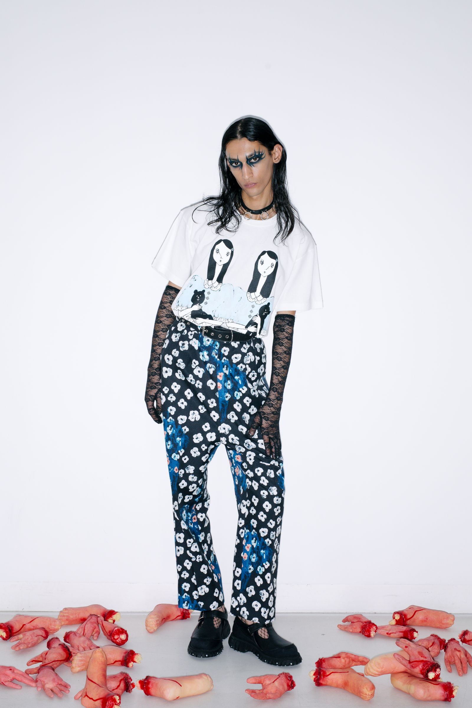 KIDILL × maya shibasaki Tシャツ　ロンT キディル KIDILL - 花柄プリントカットソー - LONG SLEEVE POLY TEE - TEXTILE