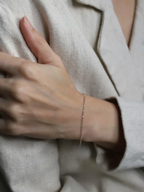 フラットケーブルチェーンブレスレット SV