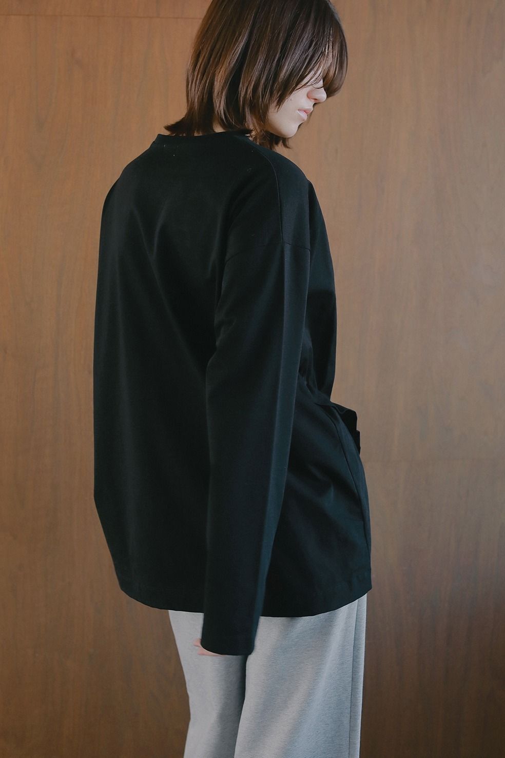 オーバーサイズフリルカットソー - FRILLED LONG T-SHIRT