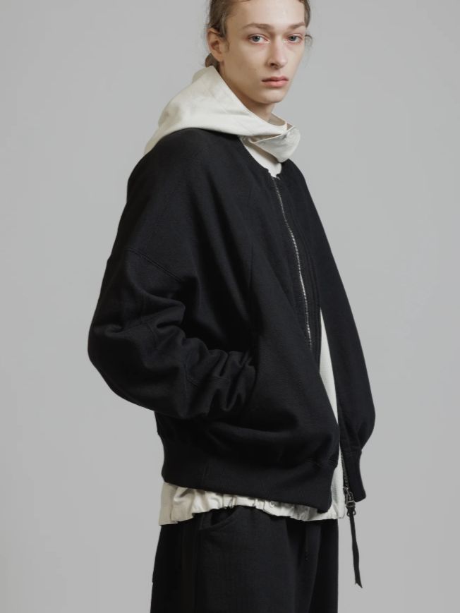 スウェット フライトジャケット - HEAVY WEIGHT SWEAT JACKET (BLACK)