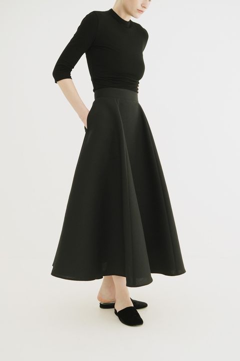 ボリュームフレアスカート -  VOLUME FLARE SKIRT (BLACK)