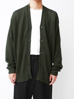 ドライコットンニットカーディガン - DRY COTTON KNIT CARDIGANE - GREEN