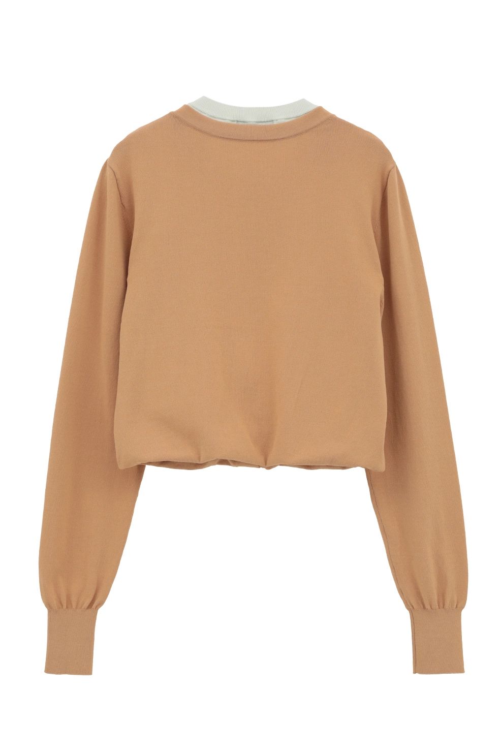 レイヤーニットカーディガン - W LAYERED KNIT CARDIGAN (BEIGE)
