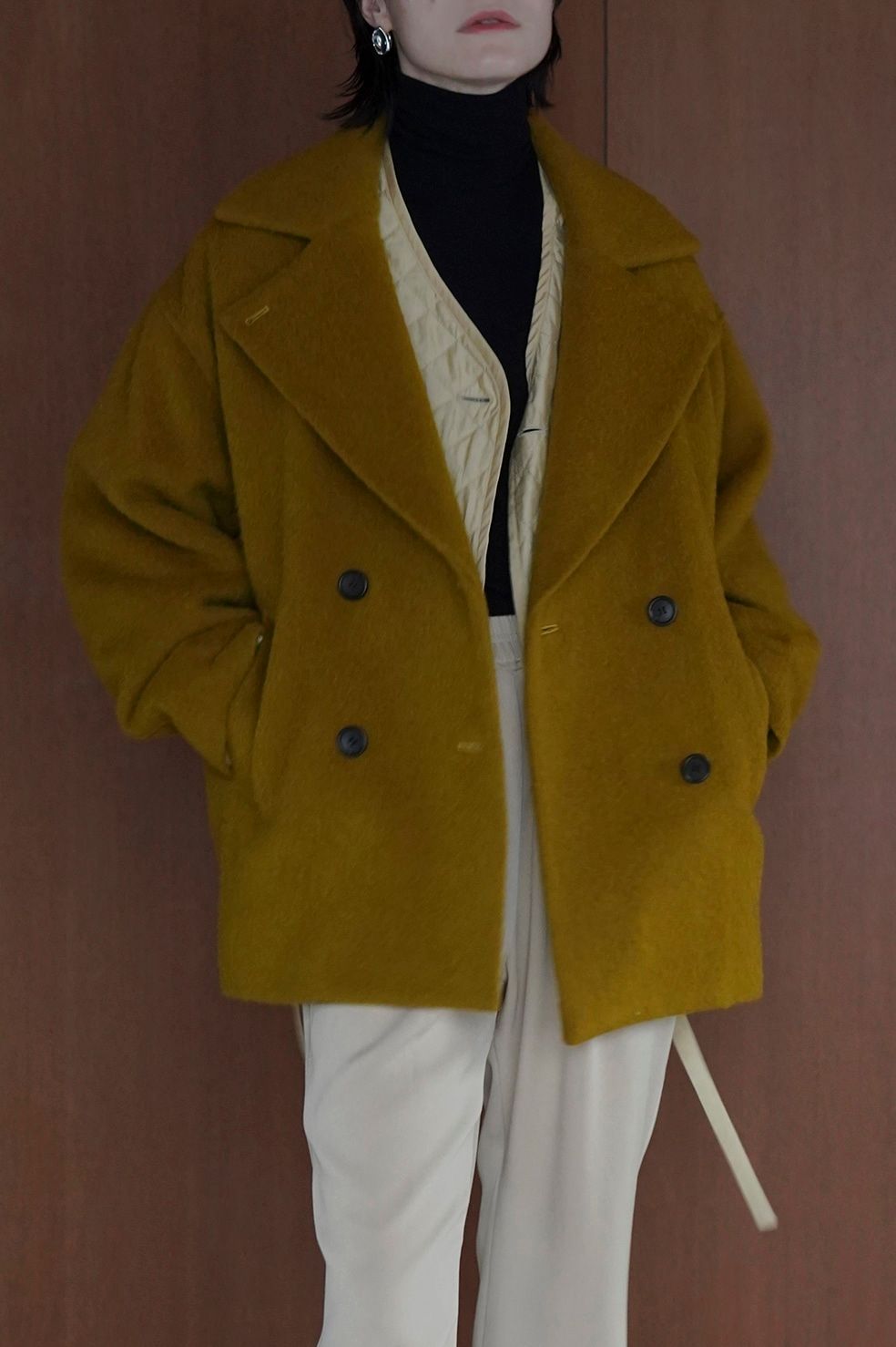 OSクラネCLANE1身幅クラネ 22AW OVER LINE DOUBLE COAT チェスターコート