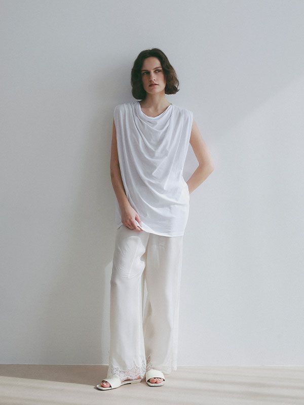 ハイツイストニットキャミソール （WHITE)