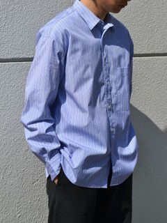 トーマスメイソン ストライプ レギュラー シャツ - T.M. STRIPE REGULAR COLLAR L/S SHIRT[BLUE STRIPE]