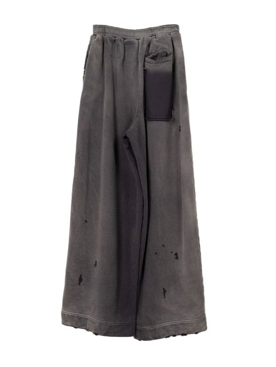 【レディース】ディストレスト ワイドスウェットパンツ - DISTRESSED WIDE PANTS - BLACK