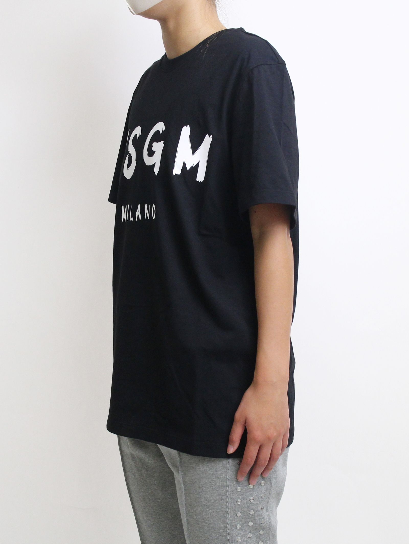 ロゴプリントTシャツ - PAINT BRUSHED LOGO T-SHIRTS - BLACK - Black - XS