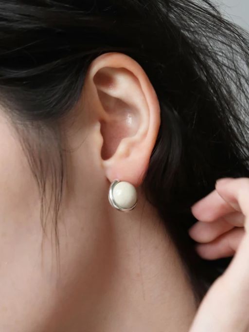 【両耳用】スフィアピアス SV シルバー シンプル デザイン ユニセックス アクセサリー