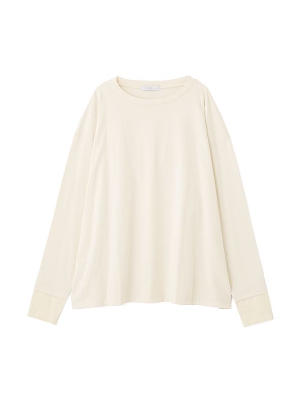 スリークラインカフスロンTee / カットソー (OFF WHITE)