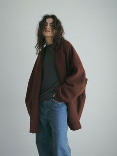 ウールリバーコクーンコート - BROWN