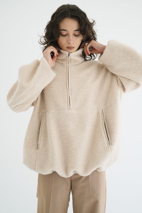 ハーフジップトップス - SLIVER HALF ZIP TOPS (IVORY)