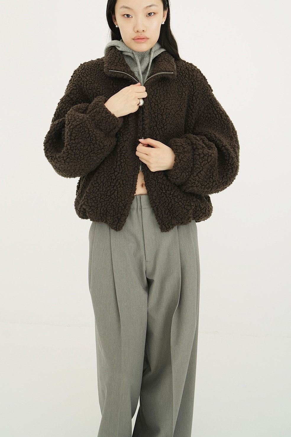 バルーン ボア ブルゾン  -BALLOON BOA BLOUSON （BROWN）