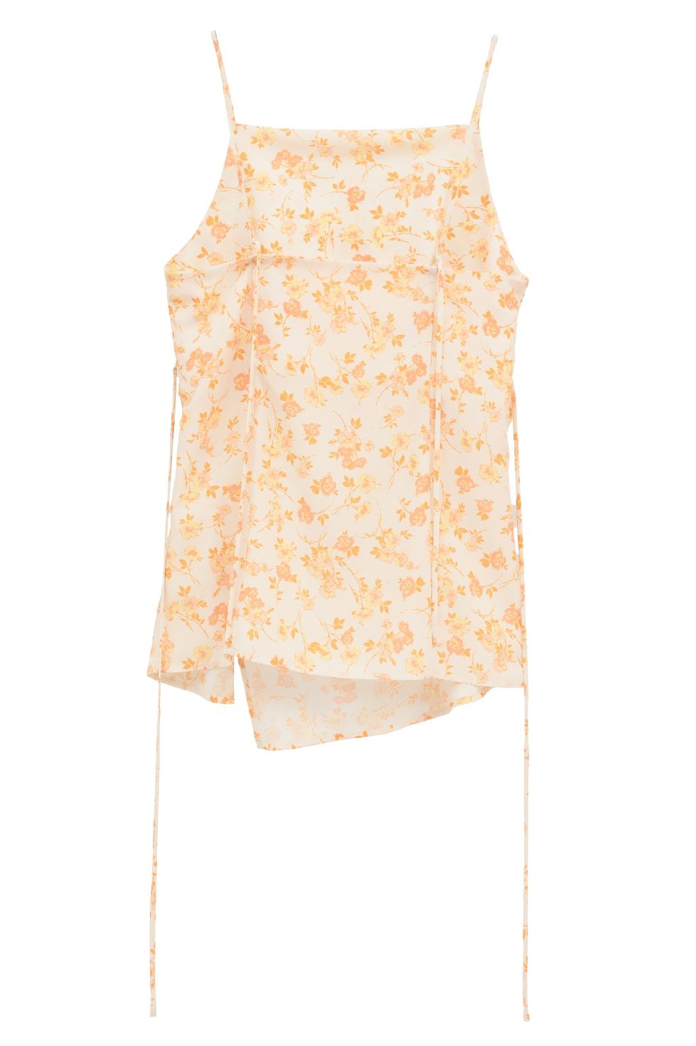 デザインキャミソール。 - MABEL FLOWER DRAPE CAMI TOPS (ORANGE)