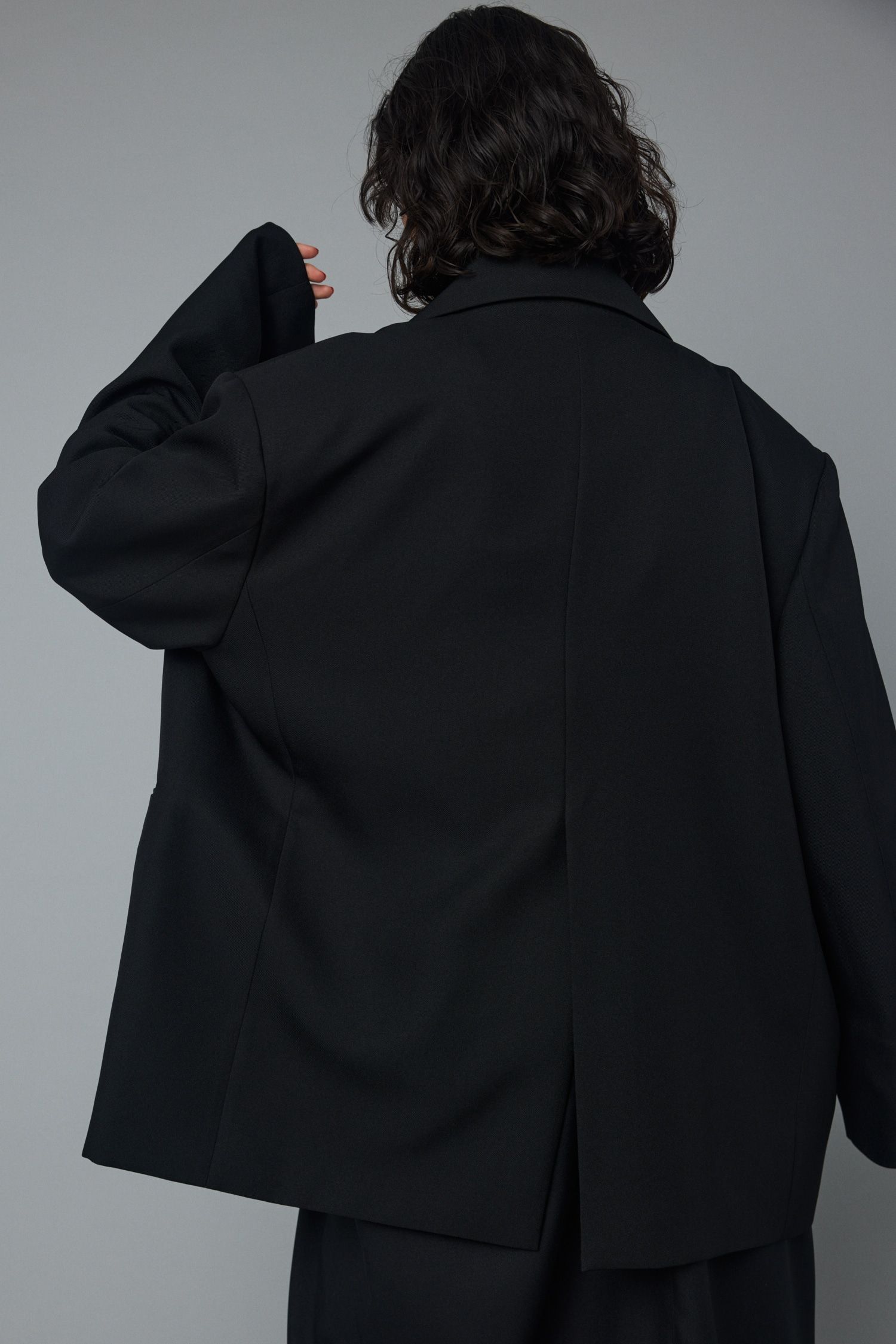 オーバーサイズ シルエット ジャケット - Over silhouette jacket - BLACK