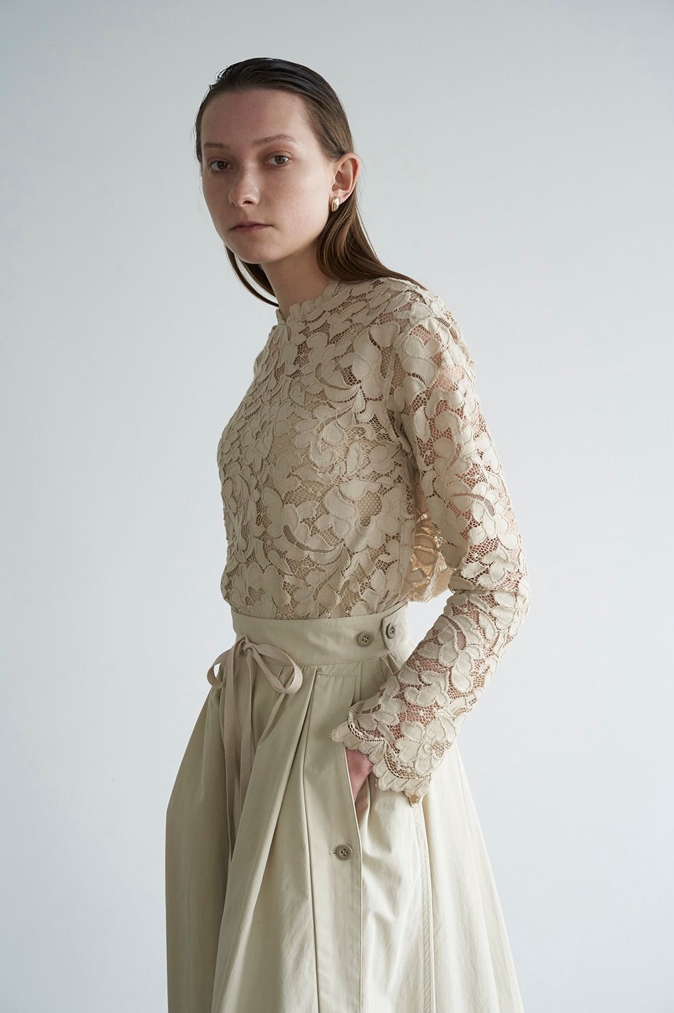 CLANE - ヴィンテージレーストップス - VINTAGE LACE TOPS - IVORY