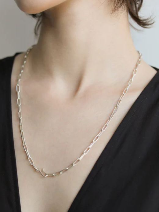グリッドネックレス SV シルバー ネックレス 全長 55cm シンプル デザイン ユニセックス アクセサリー