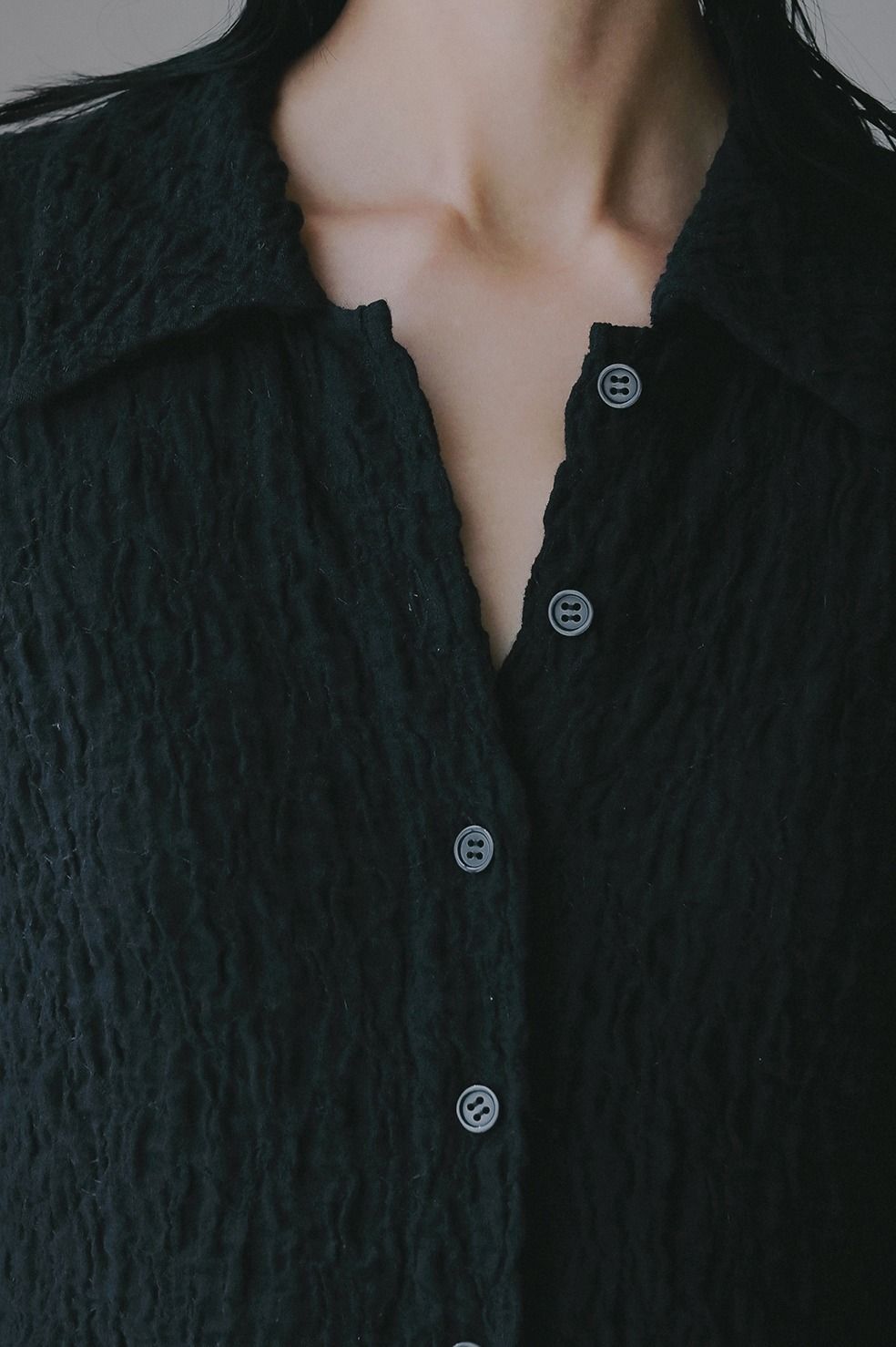 レースシャツトップス | LACE SHIRTS TOPS (BLACK)