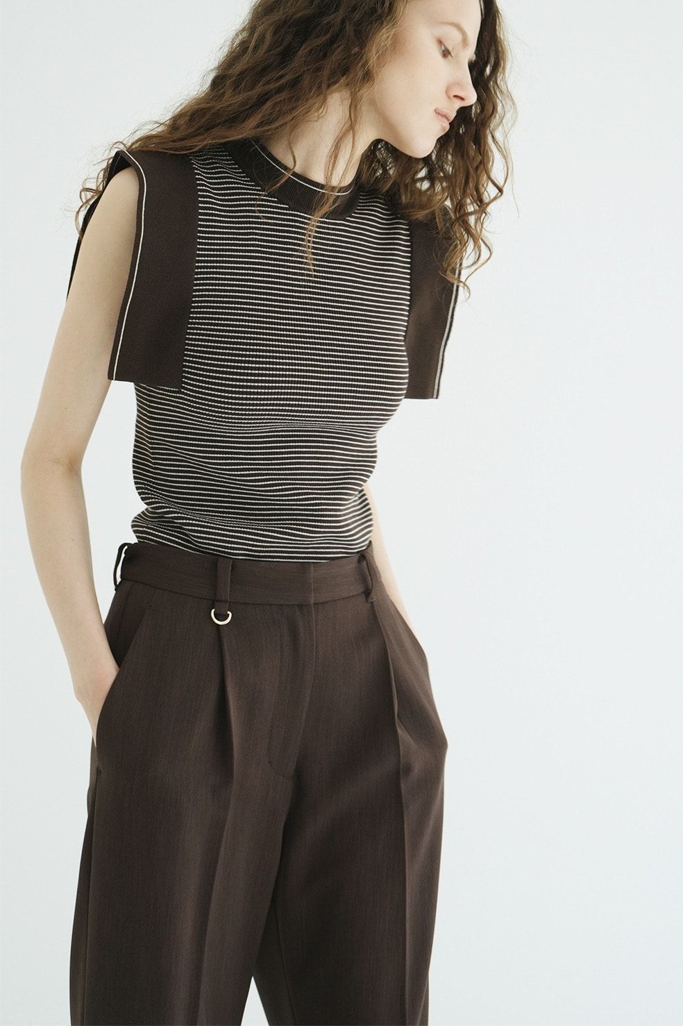 【27AW】 スクエアスリーブニットトップス - SQUARE SLEEVE KNIT TOPS (BORDER)