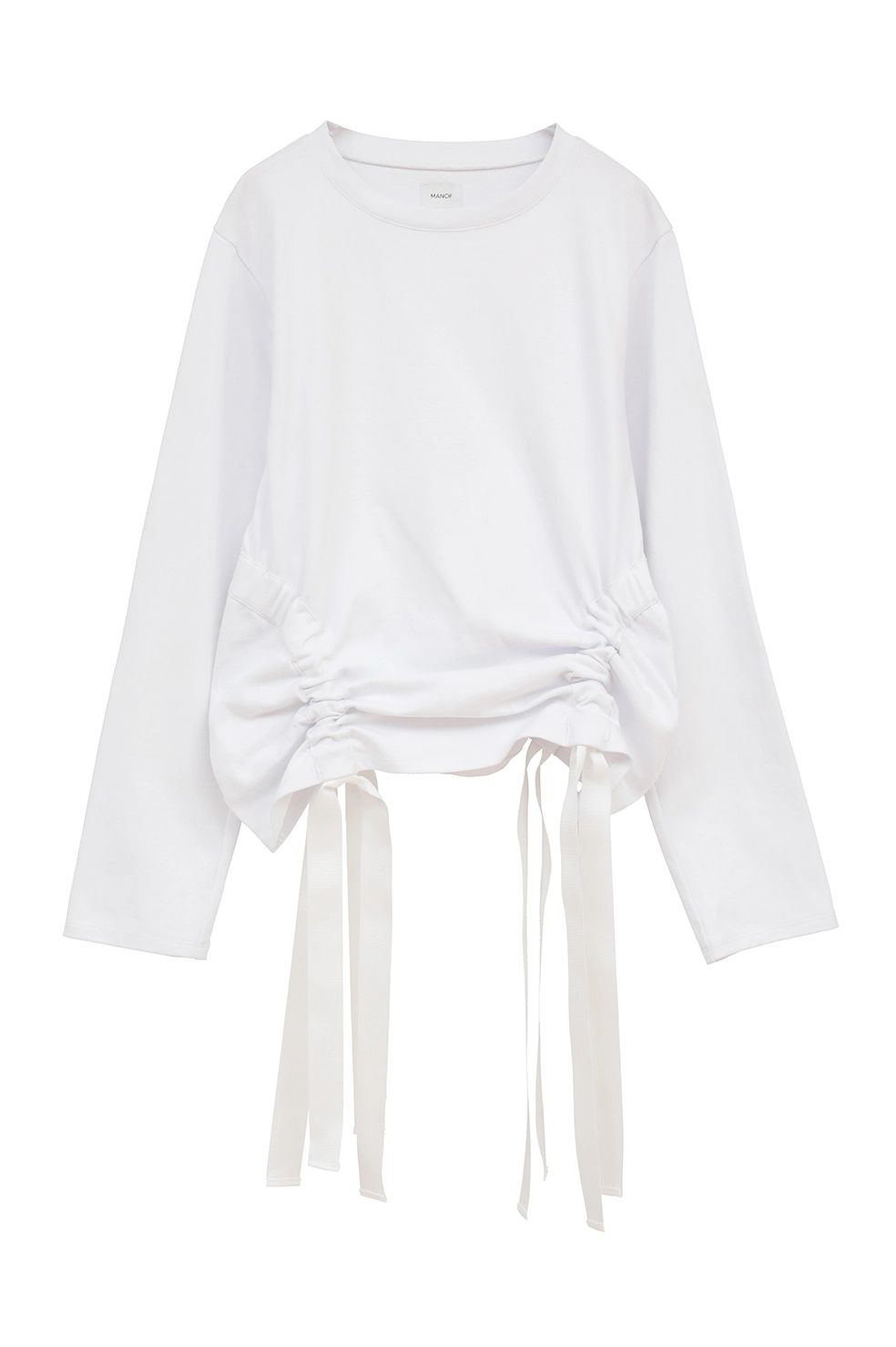 サイドリボントップス - SIDE RIBBON CUT TOPS (WHITE)