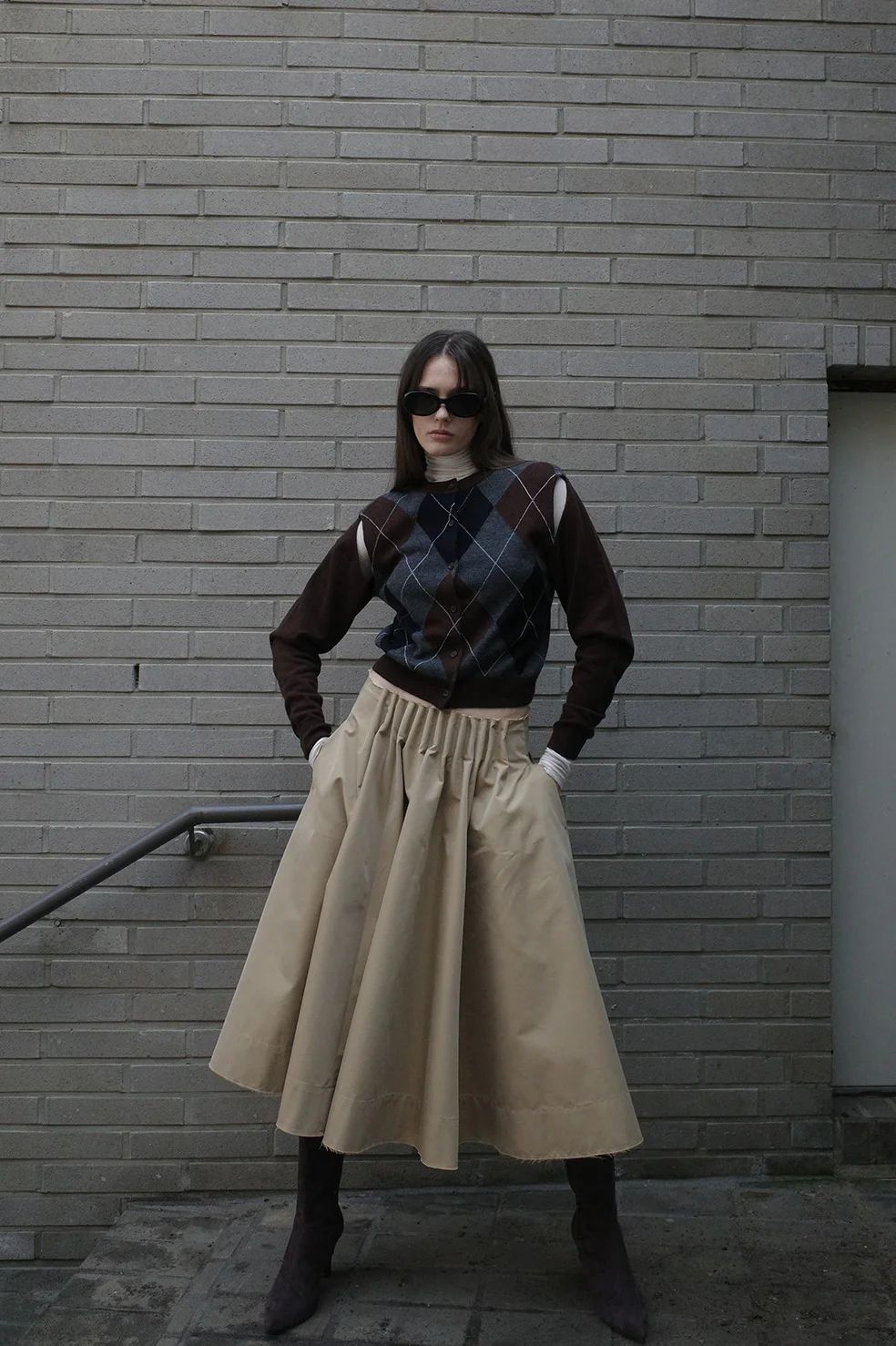 アレンジニットトップス - ARRANGE KNIT TOPS BROWN