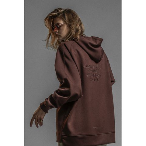 刺繍ロゴパーカー - EMBROIDERY LOGO HOODIE - CHOCOLATE BROWN