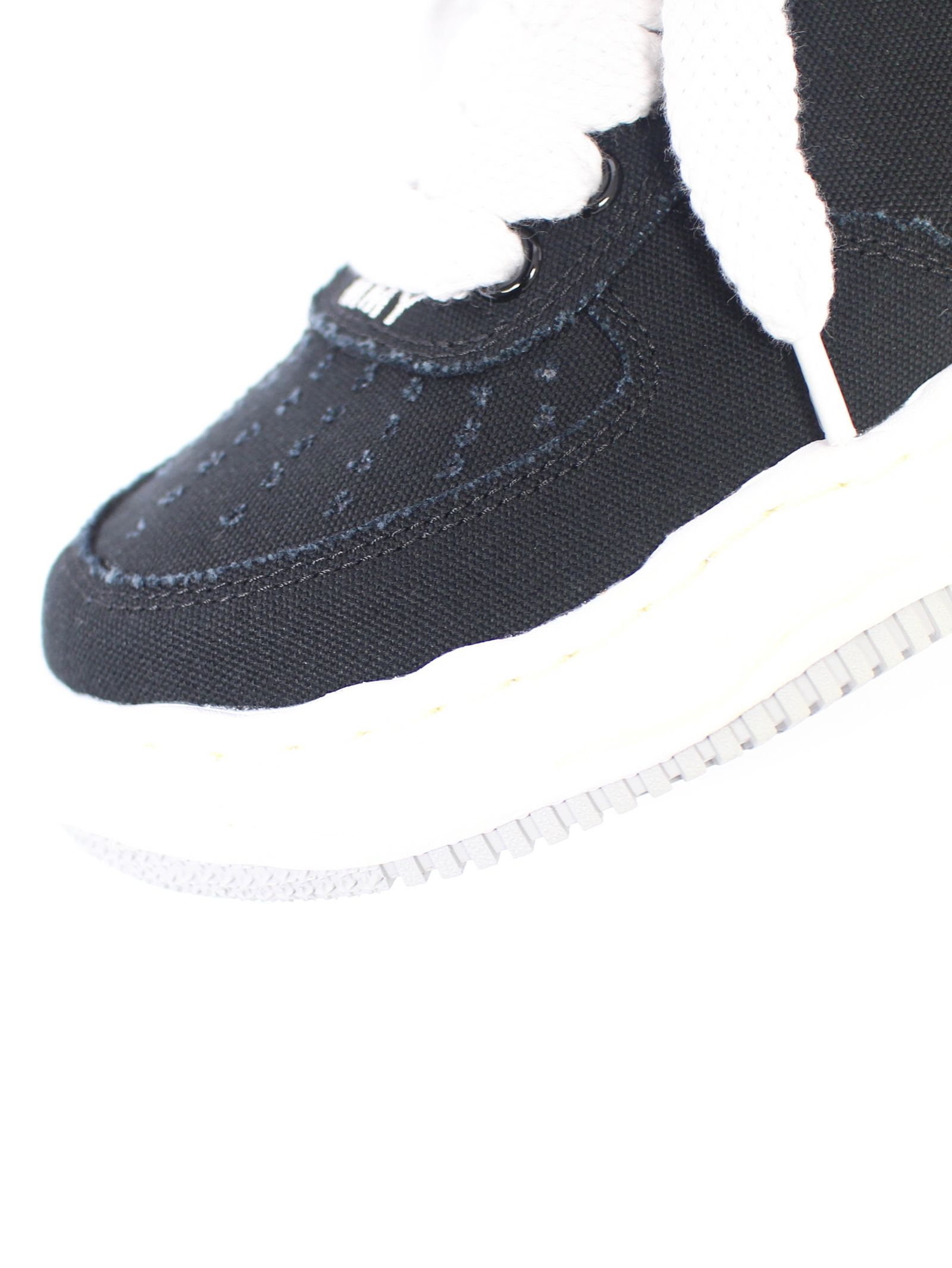 "WAYNE" OG Sole CANVAS LEATHER Low-top Sneake - BLACK