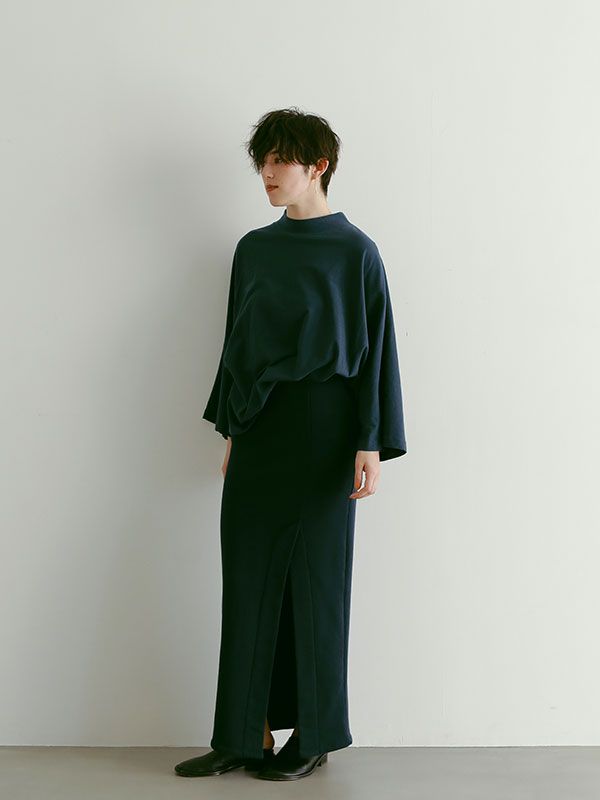 モックネック ボリューム スリーブ PO - NAVY